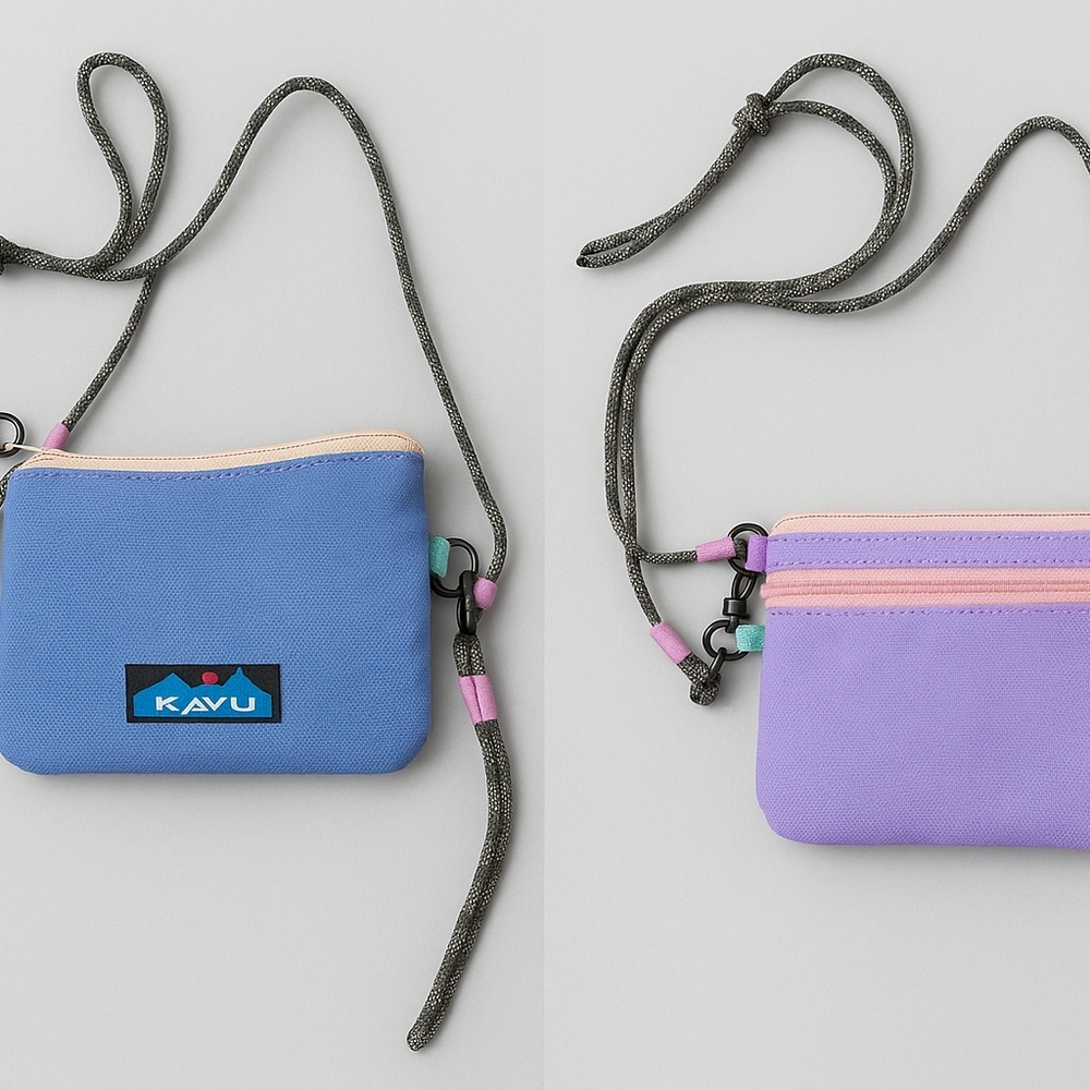 KAVU Renrose Gem Crush Crossbody Wallet Bag with Rope Strap